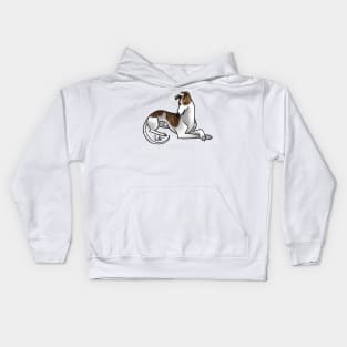 Dog - Greyhound - White and Brindle Kids Hoodie